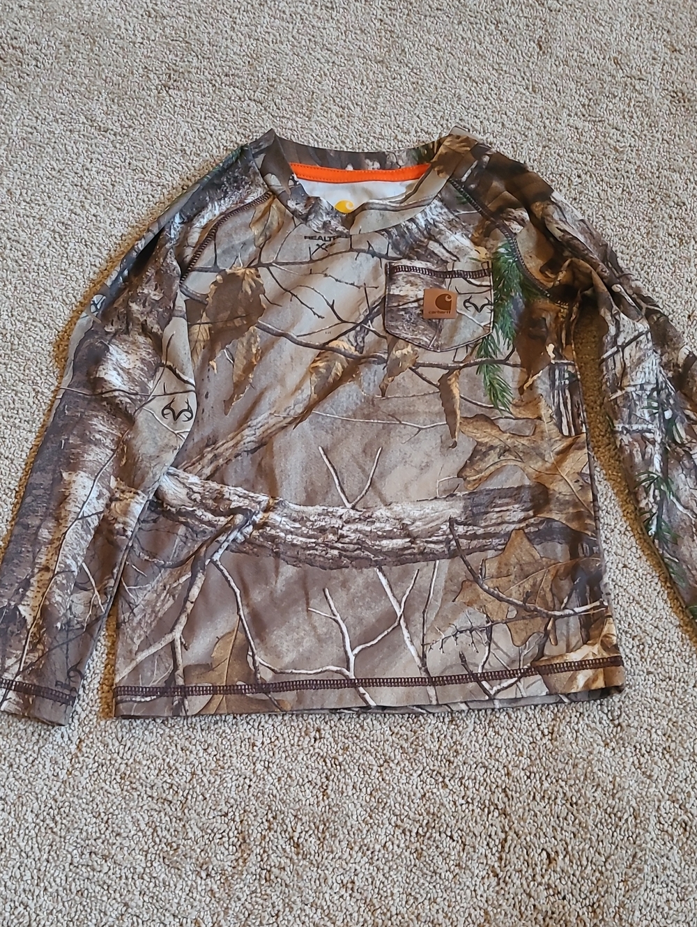 Carhartt Realtree Camo Long-Sleeve Pocket Tee - Brown/Green 3T